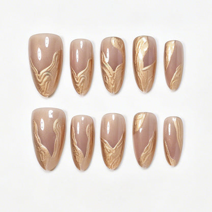 Premium Marmor Design Press-On Nagelset Brehn