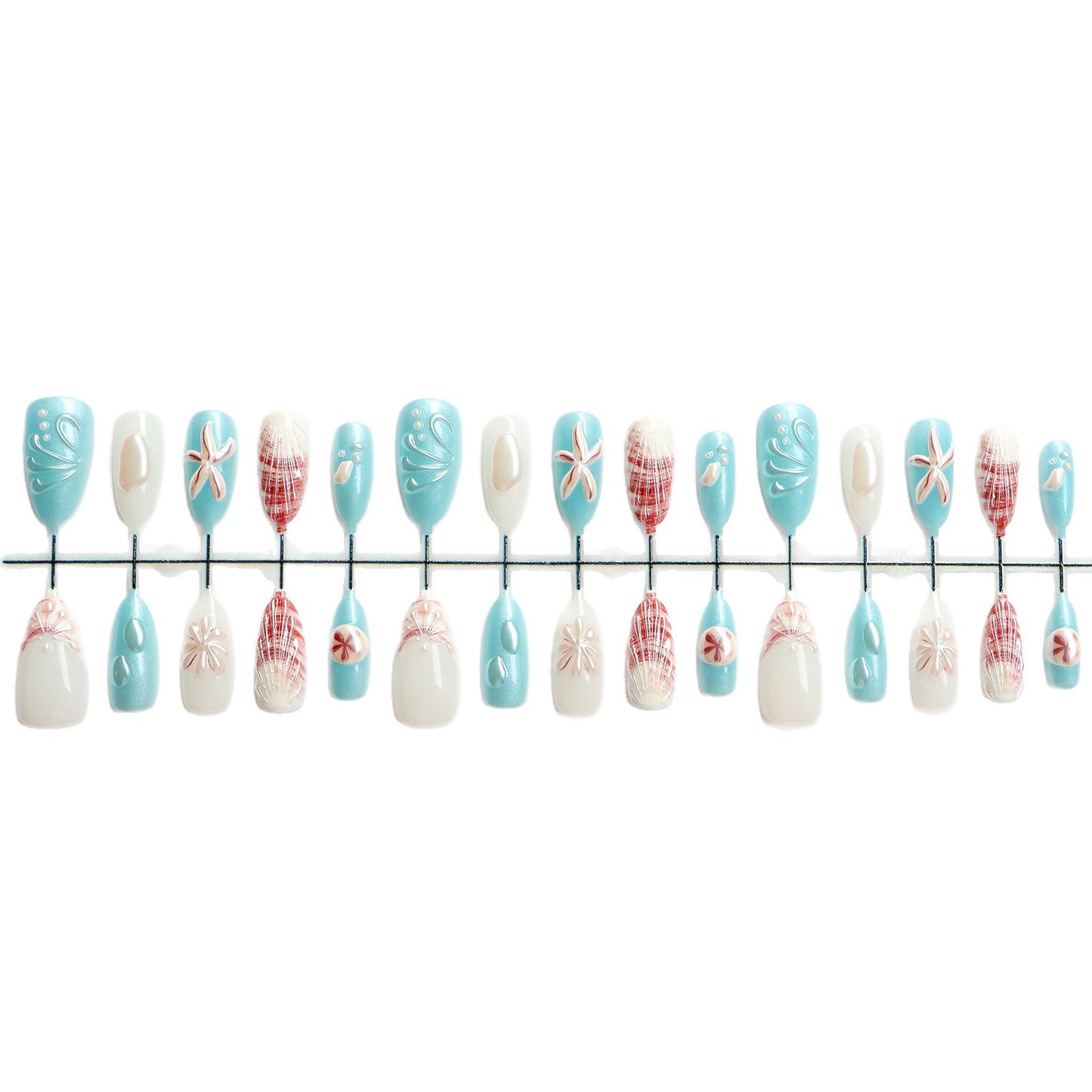 Küsten-Themen Press-On Nagelkunst Set Brehn