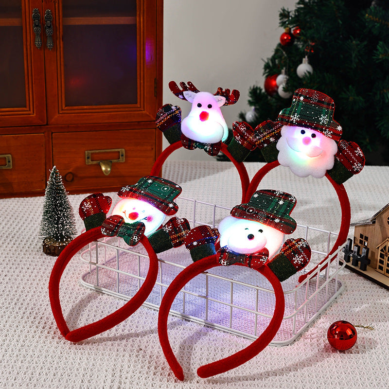 LED Leuchtender Weihnachts-Haarreifen mit Rentier-Motiv Brehn