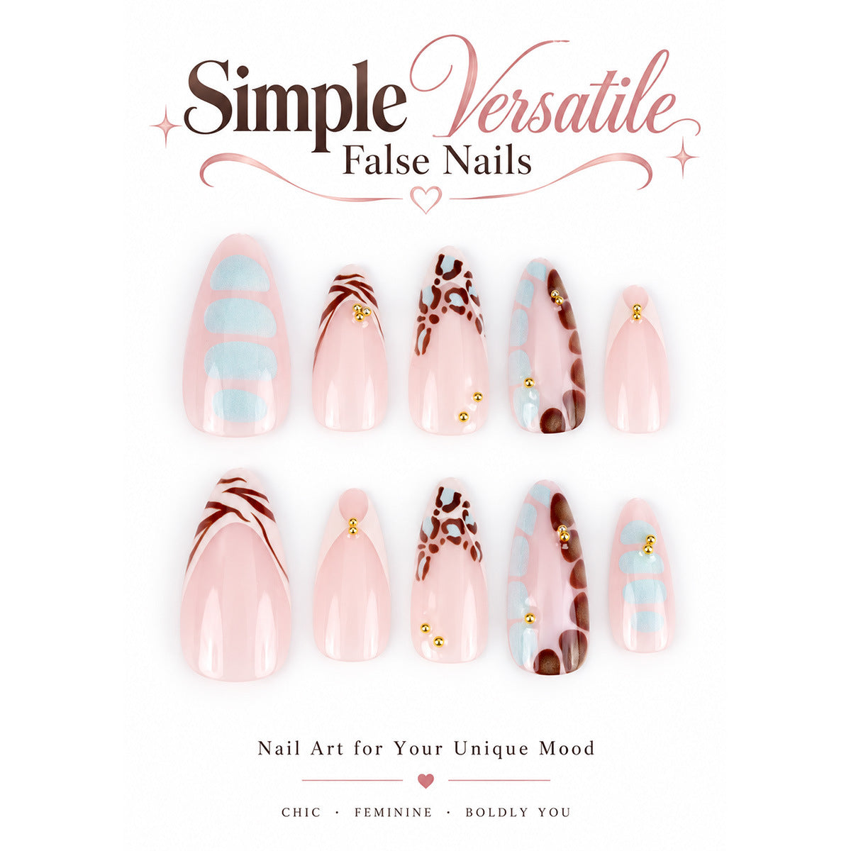 Glamouröse Stiletto Press-On Nail Art Set