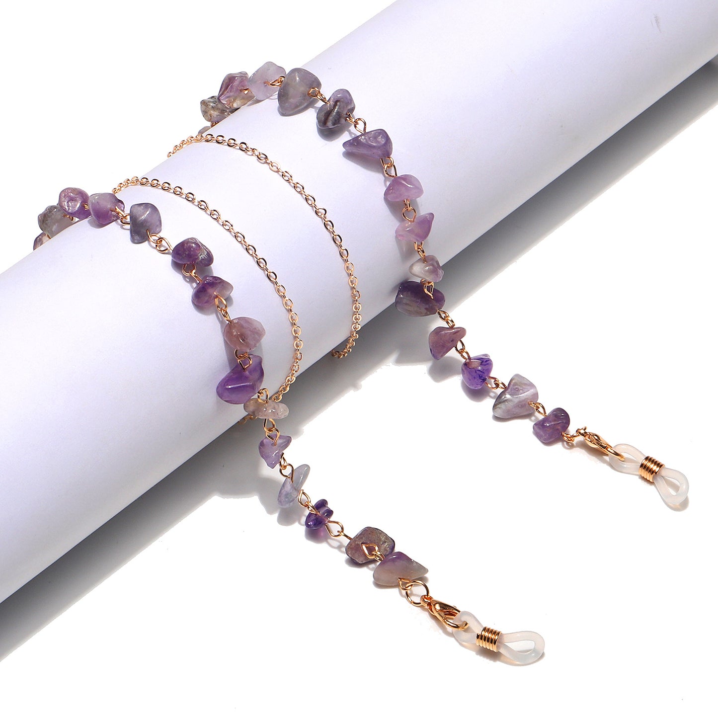 Natürliche Amethyst-Kristall-Brillenketten Brehn