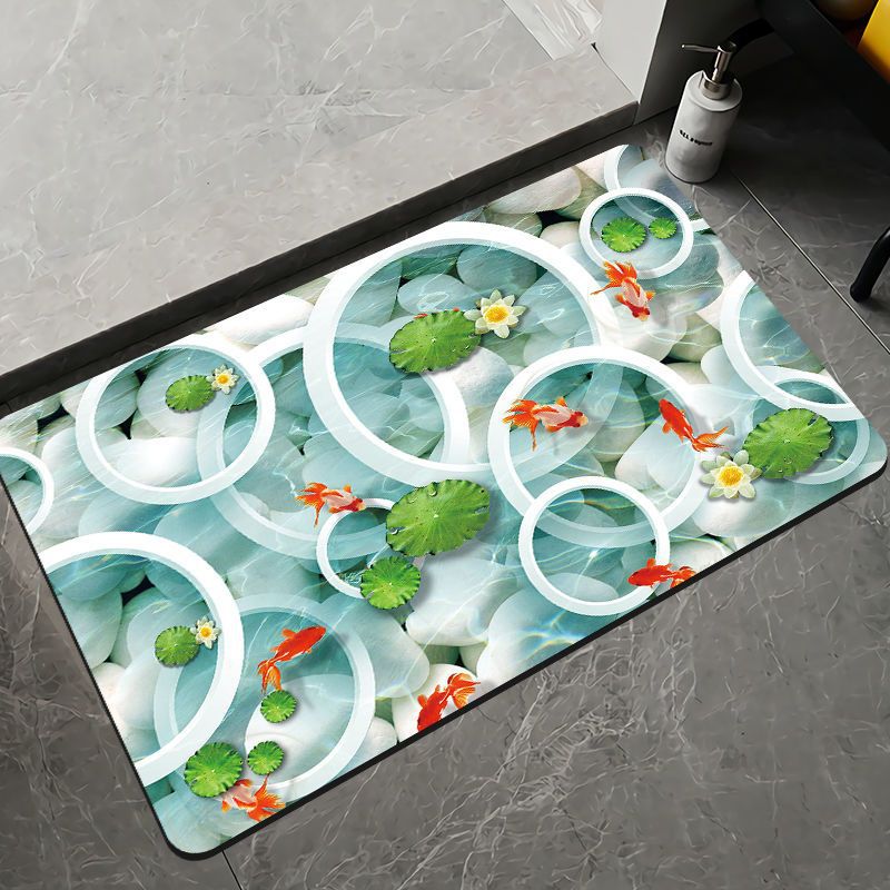 Elegante Blumenmuster Badezimmermatte Brehn