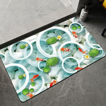 Elegante Blumenmuster Badezimmermatte Brehn