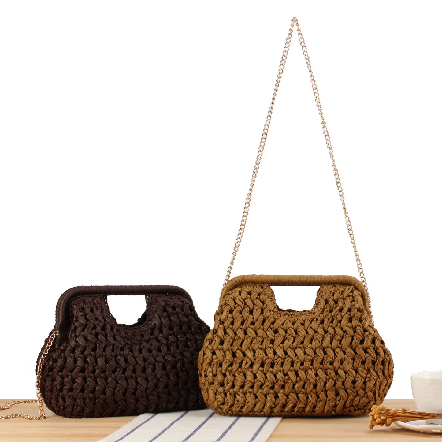 Tasche Im Handgeknüpften Korbmuster Brehn