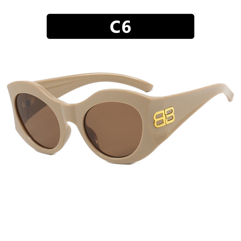 Damen stilvolle Cat-Eye Sonnenbrille mit hochglänzendem Design und schützenden Gläsern Brehn