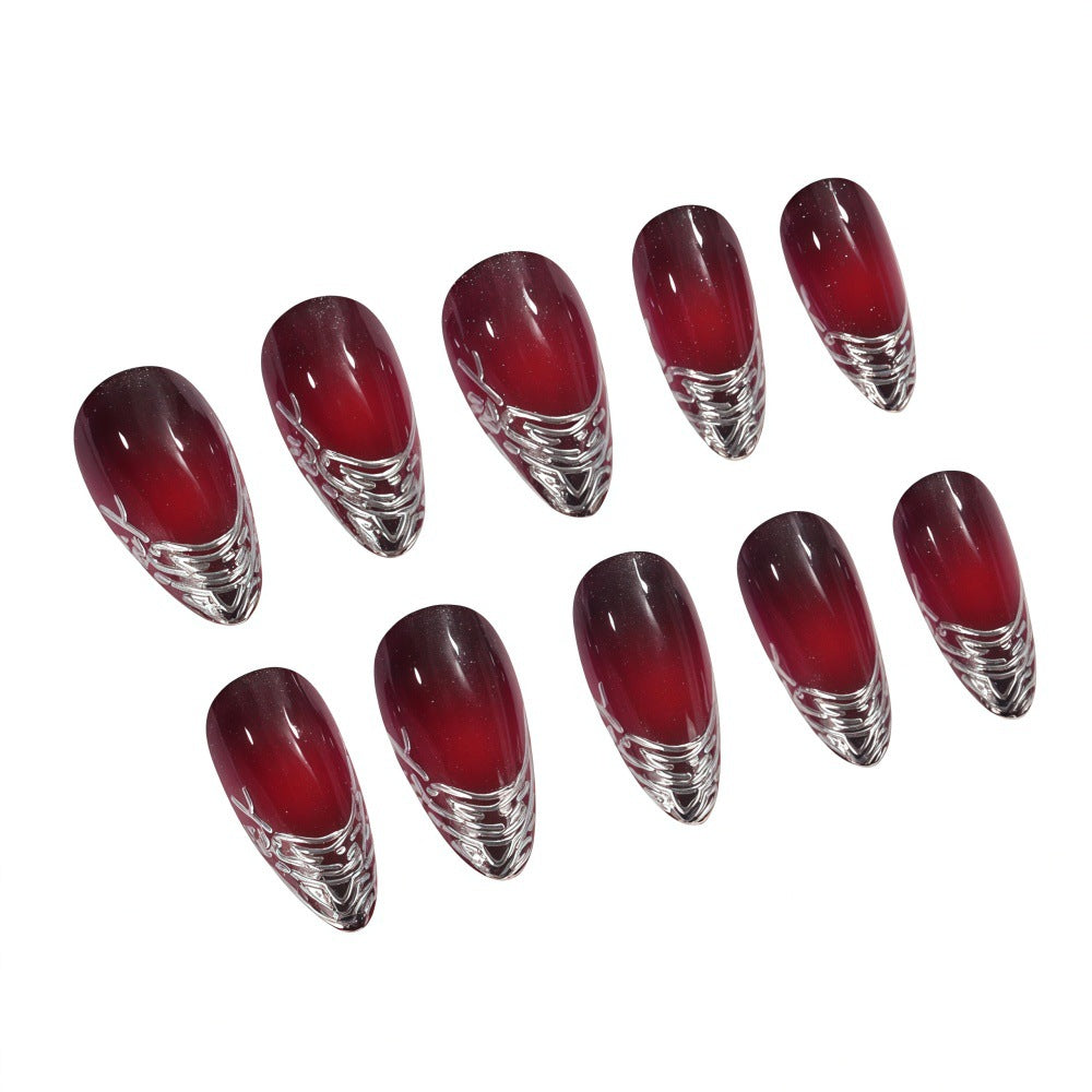 Kunstnägel Set mit eleganten Ombre- und Rosenmotiven Brehn