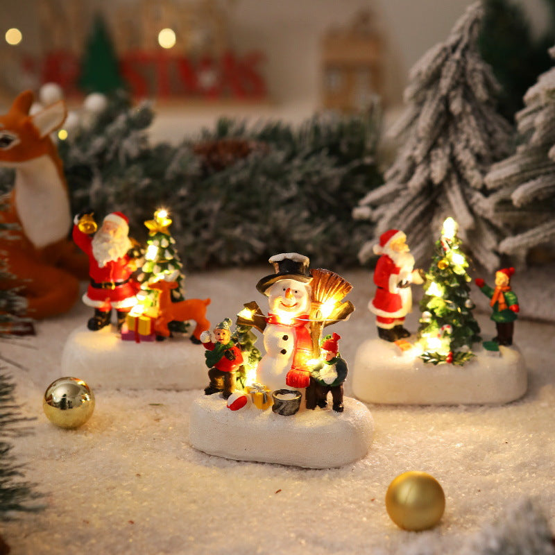 Beleuchtete Weihnachtsfigur mit Weihnachtsbaum Brehn