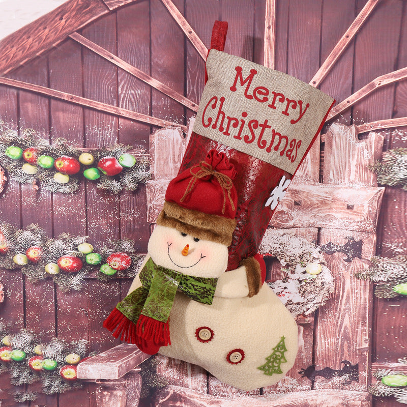 Niedlicher Weihnachtsstrumpf mit Schneemann-Motiv Brehn
