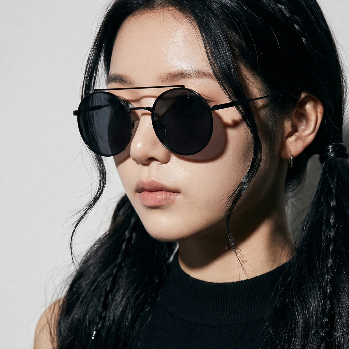 Damen runde Sonnenbrille mit modischem Metallrahmen Brehn