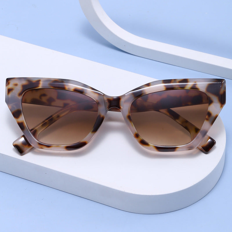 Damen asymmetrische Oversized-Sonnenbrille mit trendigem Rahmen Brehn