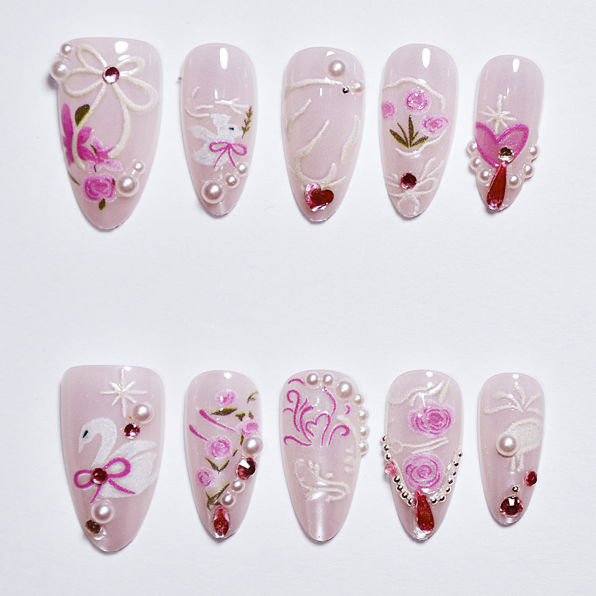 Floral Art Press-On Nail Set Brehn
