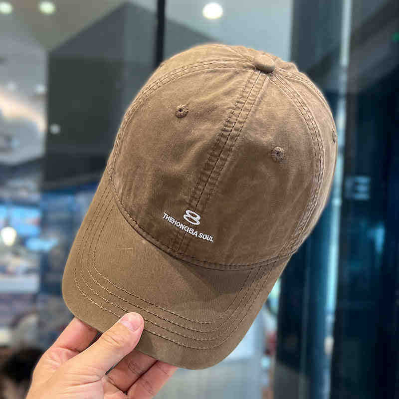 Herren Distressed Baumwoll Baseball Cap Brehn