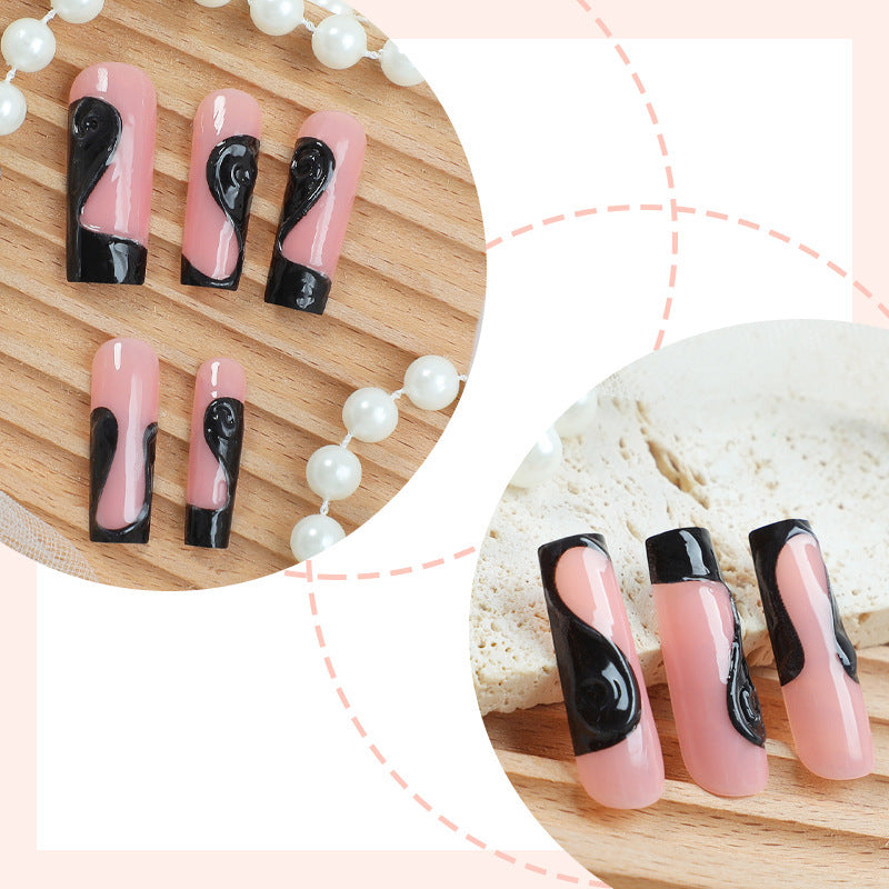 Künstlerisches Gel Press-On Nagelset mit Tropfdesign Brehn