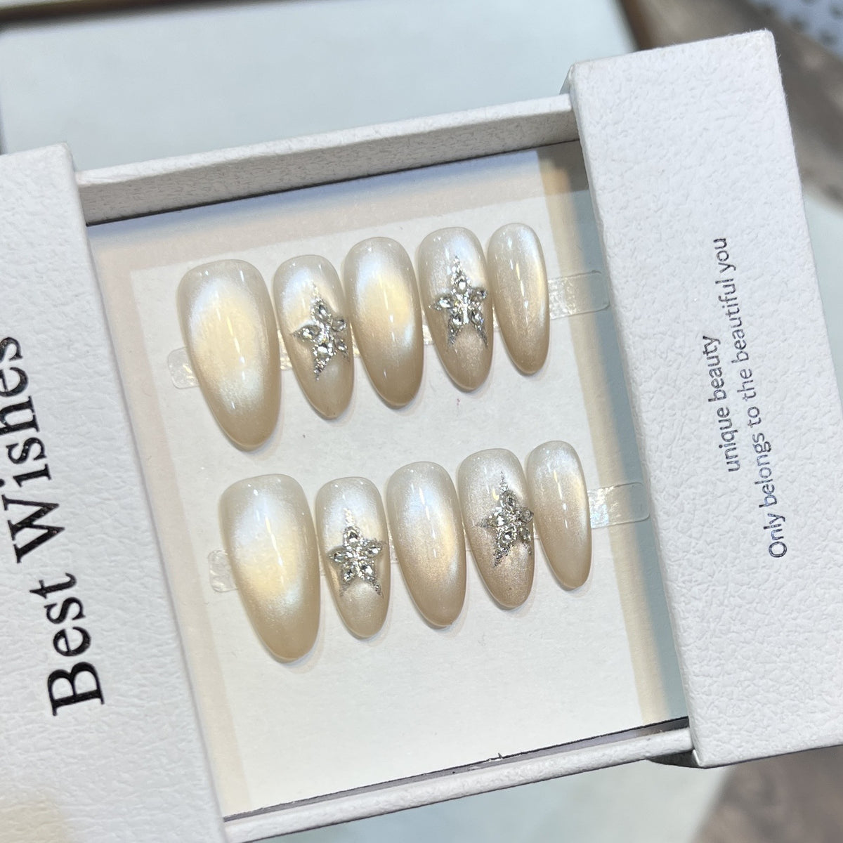 Stern-verzierte Press-On Nagelkunst Set Brehn