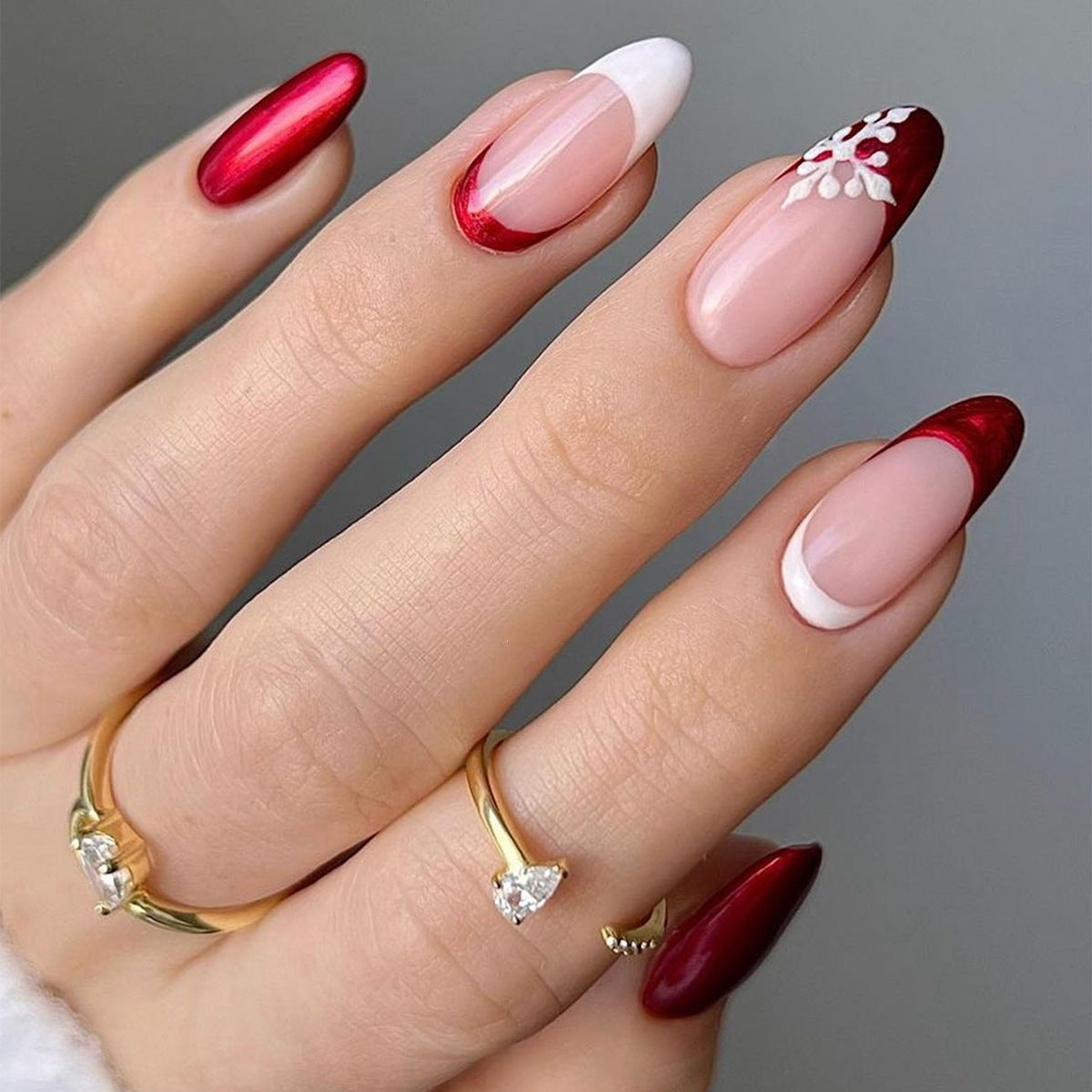 Kunstnagelset mit festlichem Winterthema Brehn