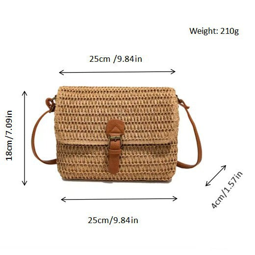 Handtasche Aus Geflochtenem Naturmaterial mit Lederakzenten Brehn