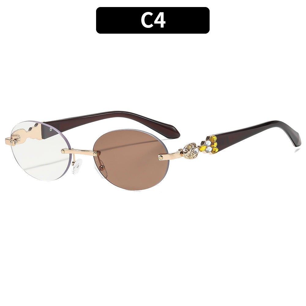 Künstlerische Doppel-Objektiv-Ovale Sonnenbrille