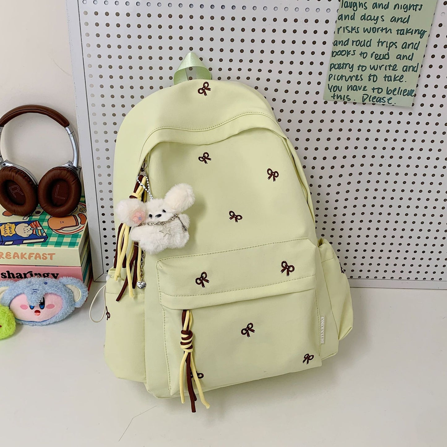Rucksack mit Charmantem Schleifenmotiv und Praktischen Fächern Brehn