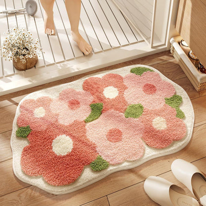 Blumenmuster Badematte
