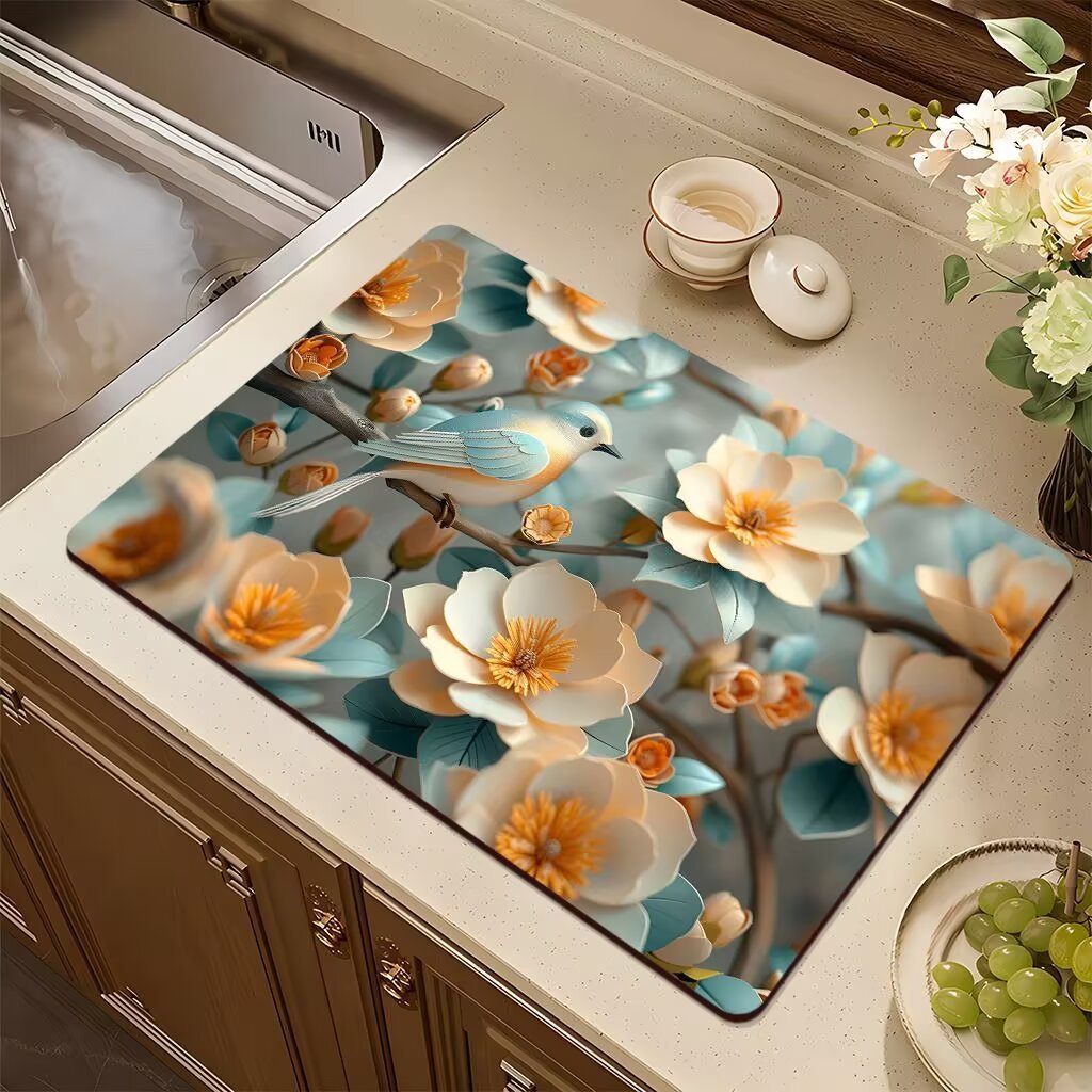 Künstlerisches Blumendesign Küchenmatte Brehn