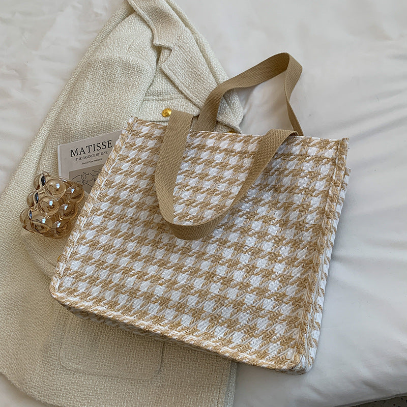 Charmantes Hahnentritt-Muster Tote Bag