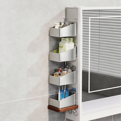 Wandmontierter Dual-Tier Gitter-Mesh Badezimmer Duschcaddy mit abtropfbaren Körben