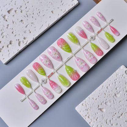 Dekorative Floral Artisan Press-On Nägel Brehn