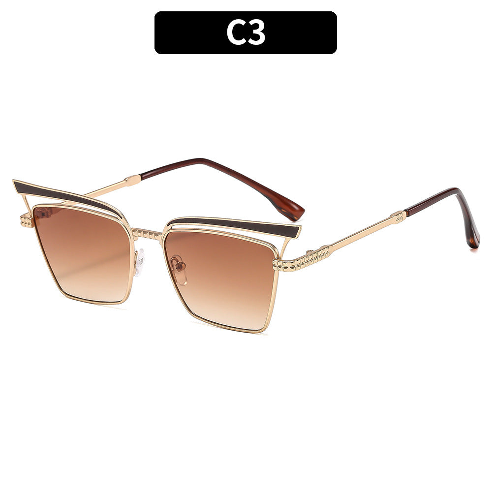 Luxe geometrische Schild Sonnenbrille