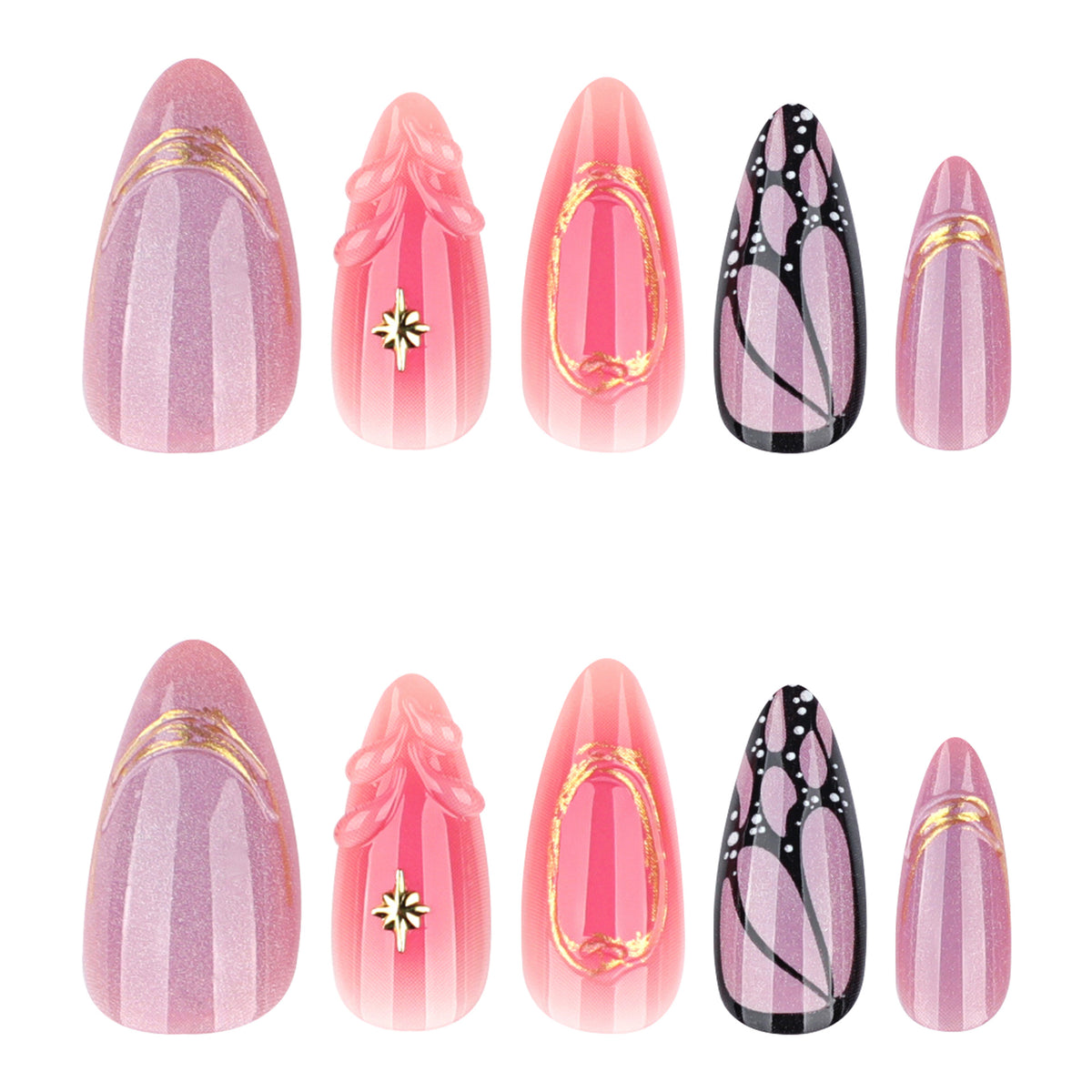 Kunstvolle Nagelkunst mit geometrischen und floralen Motiven Brehn