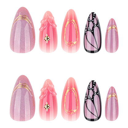 Kunstvolle Nagelkunst mit geometrischen und floralen Motiven Brehn