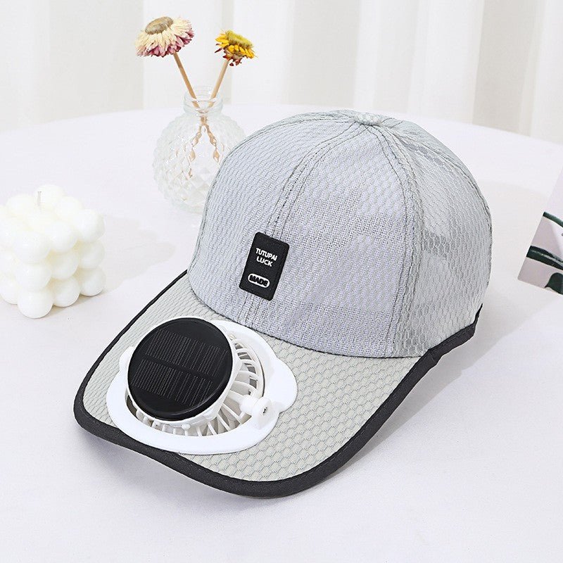 Solarbetriebenes Fan-Cap mit integriertem Ventilator und atmungsaktivem Mesh Brehn