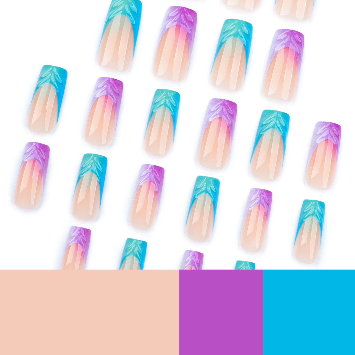 Künstliche Nagelverlängerungen mit einzigartigem Amazon River Design Brehn