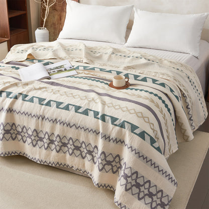 Wendbare Florale Jacquard Baumwolle Überwurf Decke Bettüberwurf