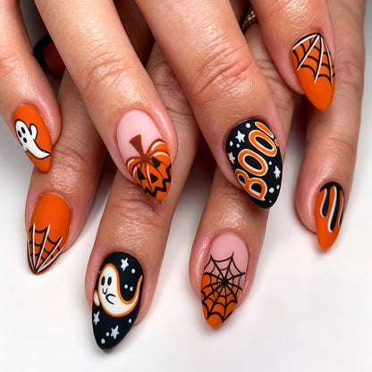 Halloween Kunstnagelset mit Halloween-Motiven und kreativen Designs Brehn