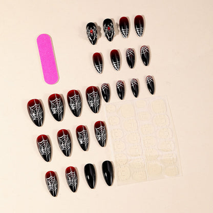 Gothic-Spinnenetz-Nail-Art-Erweiterungen Brehn
