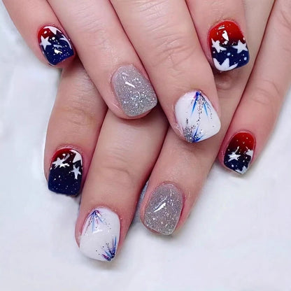 Patriotische Gel-Nagelkunstverlängerungen Brehn