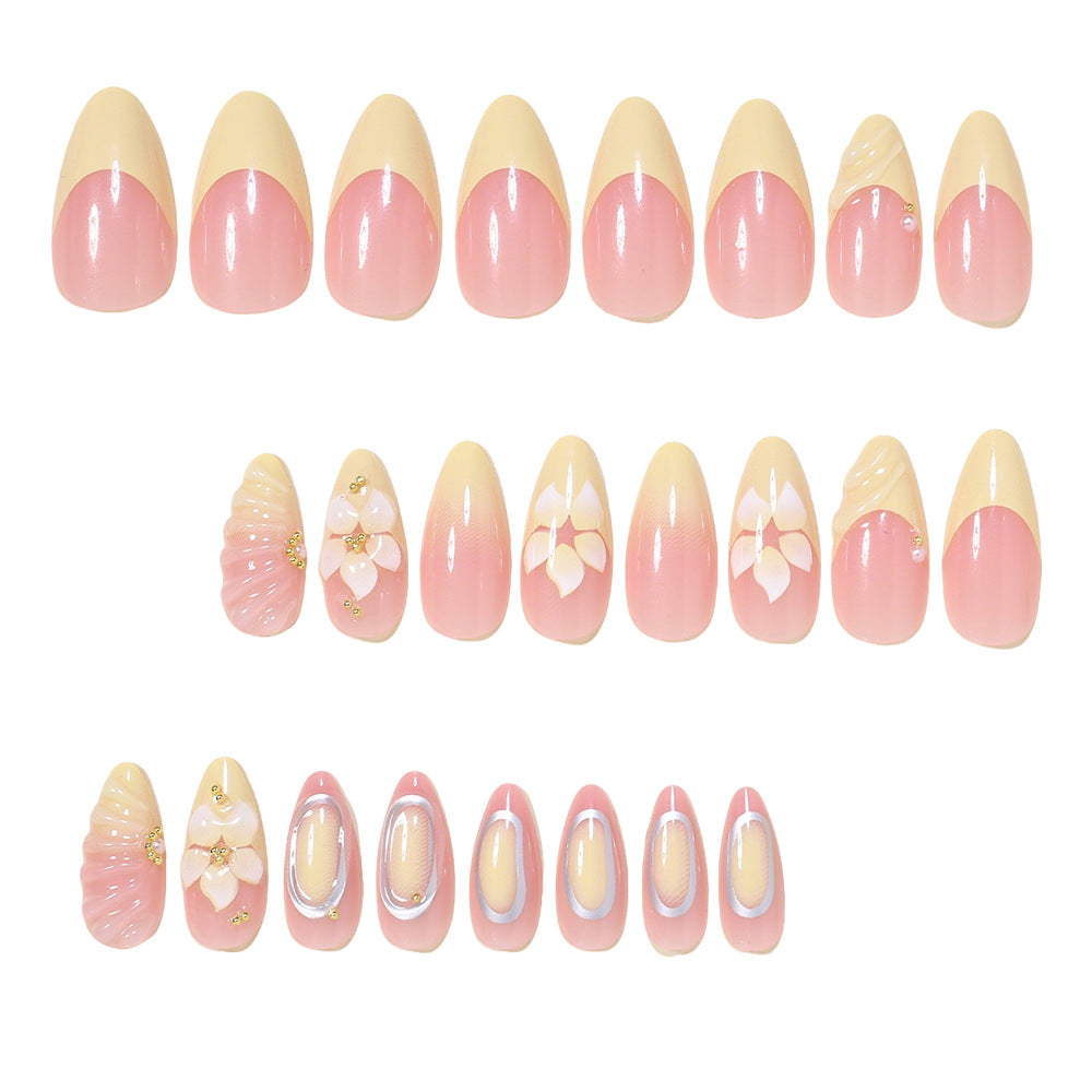 3D Blumen Design Druck-On-Nagel Set Brehn