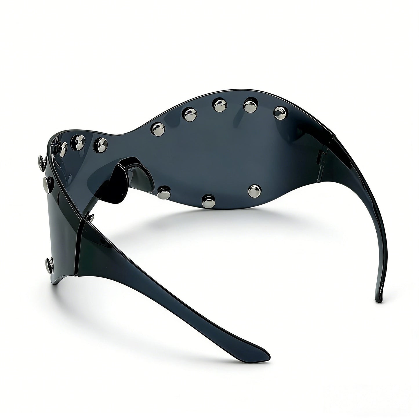 Damen futuristische Designer-Sonnenbrille mit dekorativen Metallelementen Brehn
