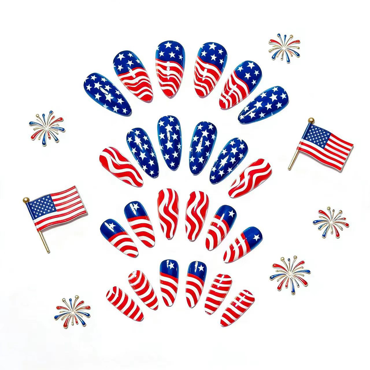 Kunstnägel Im Patriotischen Stars And Stripes Design Brehn