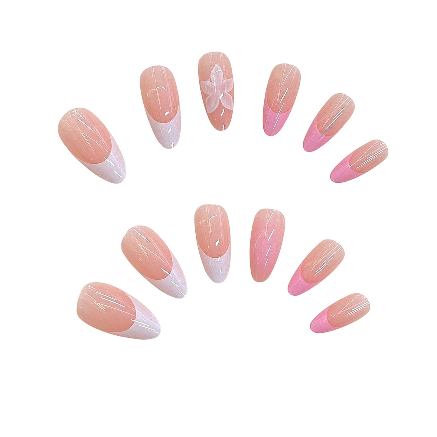 Künstlerisches floral Press-on Nageldesign Brehn