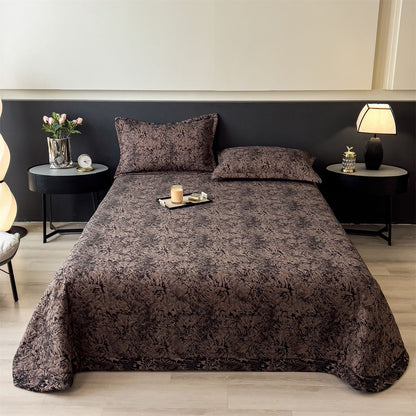 Gestepptes Bettwäsche- und Kissenbezug-Set mit Wellenstich und leichtem Mikrofasermaterial