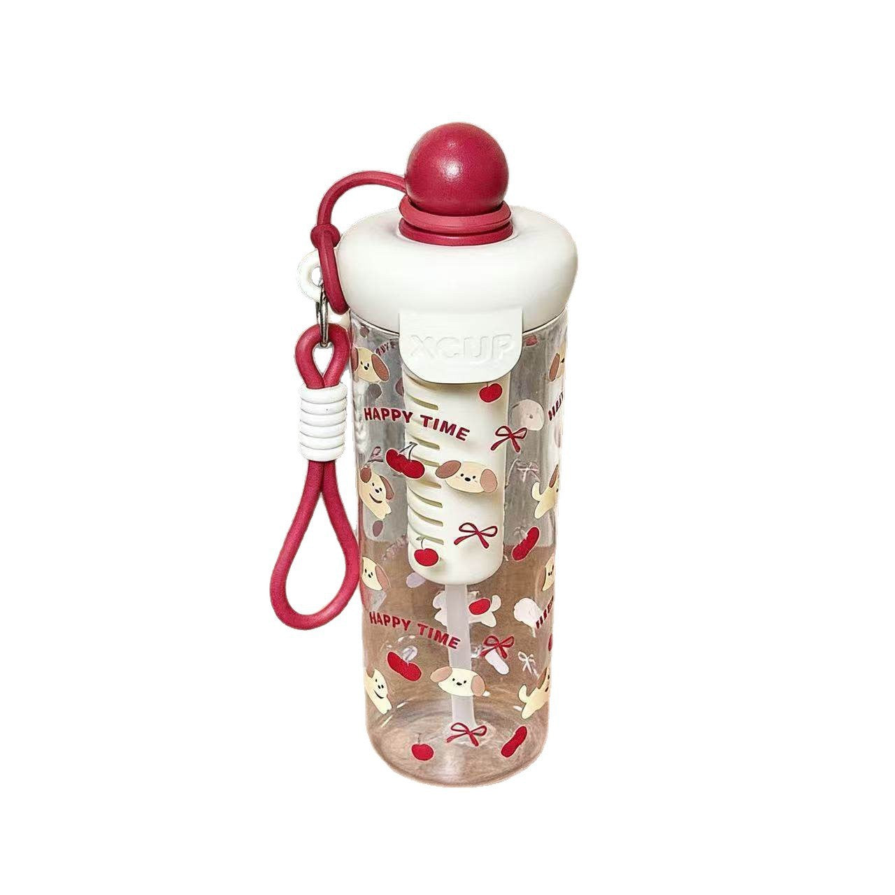 Damen Wasserflasche mit fröhlichem Motiv und praktischem Tragegriff Brehn