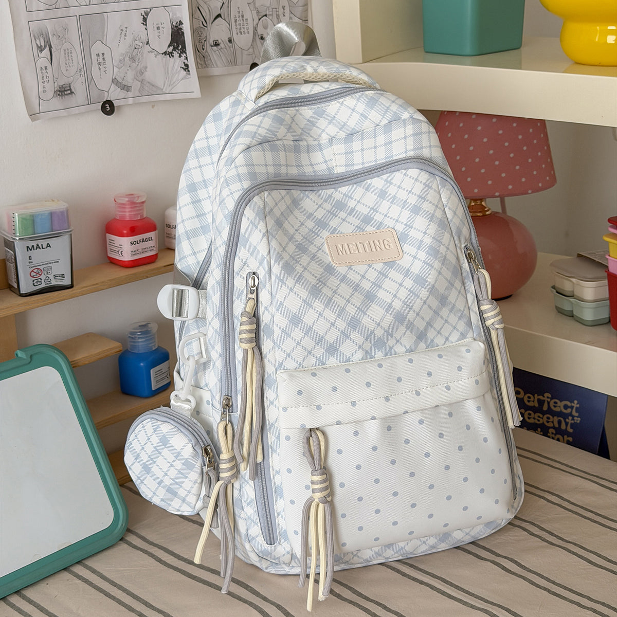 Stylische Karomuster-Rucksack Brehn