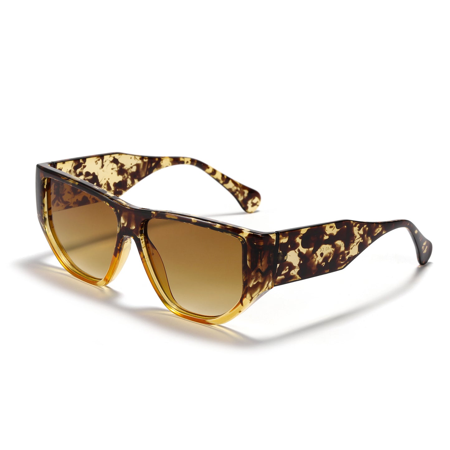 Damen trendige quadratische Sonnenbrille mit modernem tortoise Muster Brehn