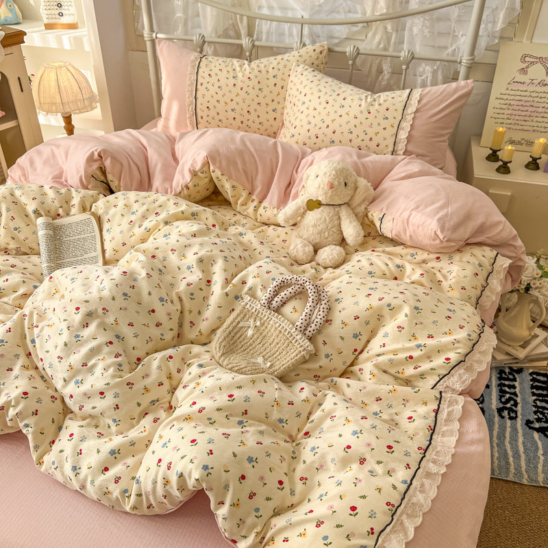 Gemütliche Polka-Dot-Bettwäsche-Set