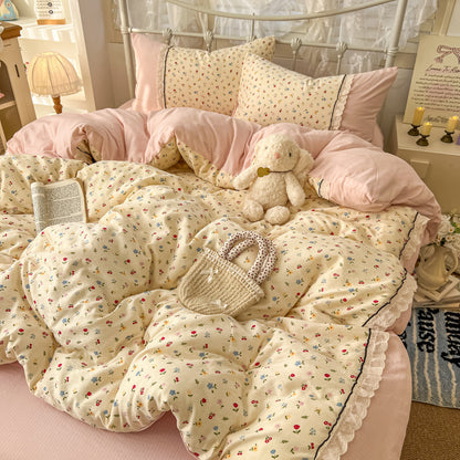Gemütliche Polka-Dot-Bettwäsche-Set