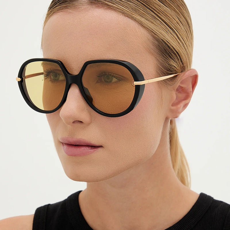 Damen Cat-Eye Sonnenbrille mit blendfreiem UV-Schutz und luxuriösem Metallrahmen Brehn