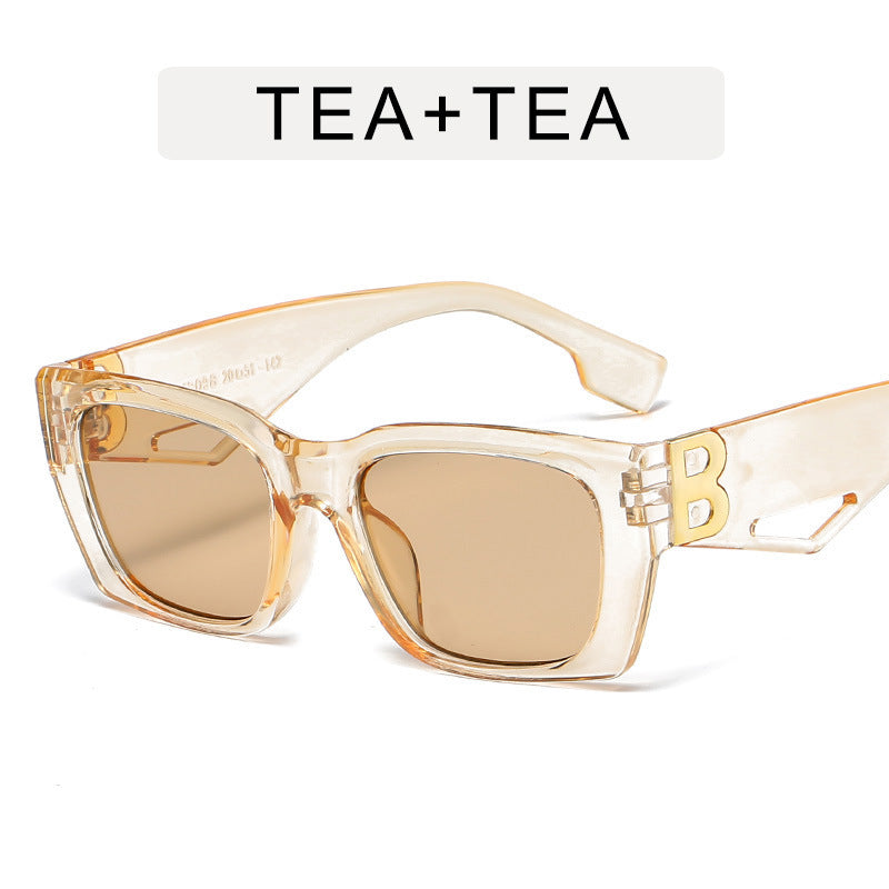 Damen modische geometrische Sonnenbrille mit einzigartigen Designelementen Brehn