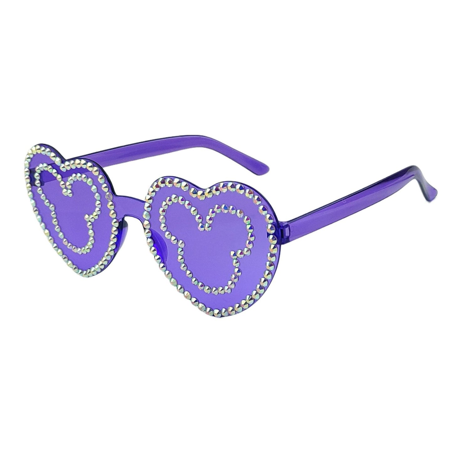 Damen Herzförmige Sonnenbrille mit funkelndem Strassmuster Brehn