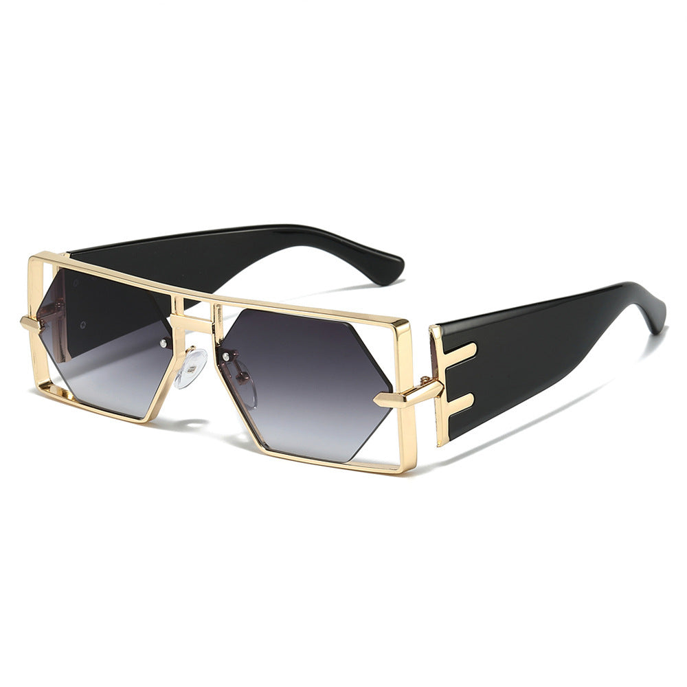 Geometrische Shield-Sonnenbrille mit hochwertigem Metallrahmen Brehn